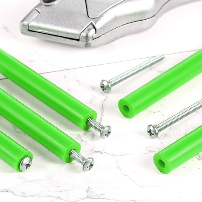 Hotop 64 Pieces Electrical Outlet Spacers Electrical Outlet Box Extender Kit Includes 16 Pcs 3 Inch Switch and 48 Pcs 1-1/2 Inch 6-32 Thread Flat Head Device Mounting Long Screws (Fluorescent Green)