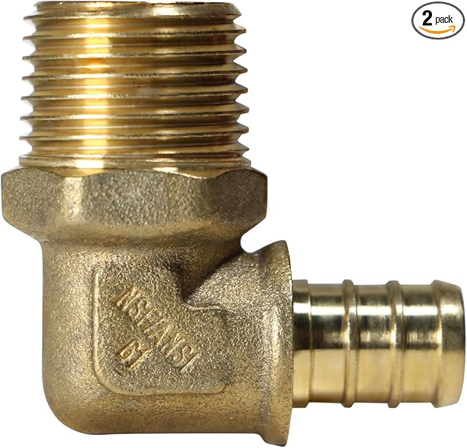 XFITTING Barb Crimp 1/2 Inch Pex Male Elbow, 1/2 Inch Male Threaded Elbow