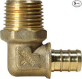 XFITTING 5 Pcs Barb Crimp 1/2 Inch Pex X 1/2 Inch Male Threaded Elbow, Pex Male Elbow