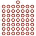 MECCANIXITY Silicone O-Ring 4mm ID 8mm OD 2mm Width Metric VMQ Sealing Gasket Replacement 50A Durometer for Plumbing Compressor Faucets Valves Repair (Red, Pack of 50)