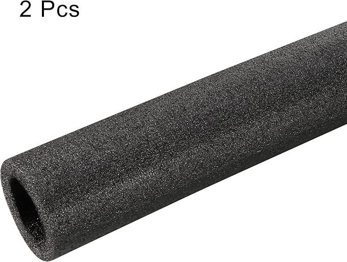 MECCANIXITY Foam Tube Sponge Protective Sleeve Black Seal Sleeve Polyethylene Pipe 30mm(1.2 Inch) ID for Pipe Insulation, Pack of 2