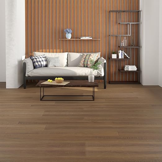 Freshtour Vinyl Flooring Roll, Versatile Removable PET Leather-Like Floor Covering, Waterproof & Durable, Easy Tape Installation, Cost-Effective for Any Room, Nature Oak/ 107.6 Sq.ft (39.3" x 393.7")