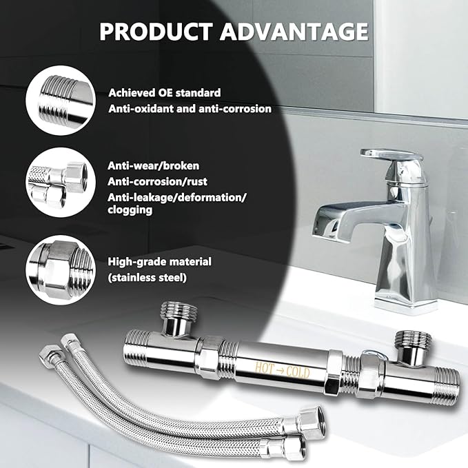 RAMATA WP596816 Sensor Valve Kit for Instant Hot Water Recirculating Pump Bypass Valve 304 Stainless Steel, Replace 367010, 595926, 500800, 500805