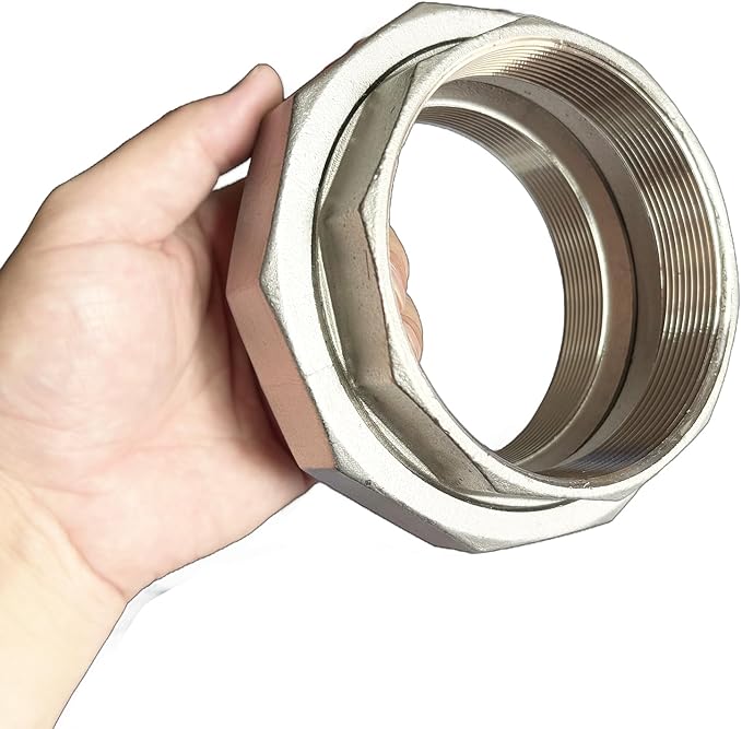 4" Union Pipe 304 Stainless Steel NPT Female Thread Union Joint Cast Pipe Fitting Pack of 1