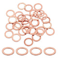 uxcell 100Pcs M14 Flat Washer Copper Washer Sealing Rings, 14mm ID 20mm OD 1mm Thickness Copper Crush Washers Metric Sealing Gasket for Plumbing Machinery Automotive