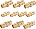 PEX A Expansion Fitting,1/2 Inch F1960 Expansion Brass Coupling,10 Pack 1/2"x 1/2" Straight Coupling for PEX A Pipe Tubing Connection(PEX1960008)
