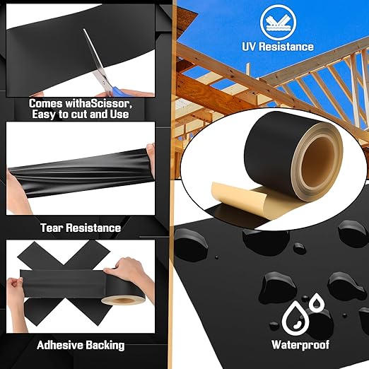 Window Flashing Tape 3.75 Inch x 100 ft Acrylic Adhesive UV Resistant Flashing Tape Waterproof, Self Adhesive & Self Sealing for Window and Door Frames