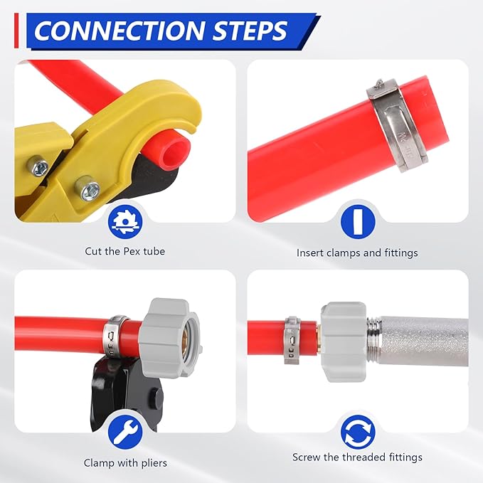 1/2" Pex x 1/2" Female NPT Swivel Adapter No-Lead Brass Crimp Fitting,PEX-B Compatible,4-Pack