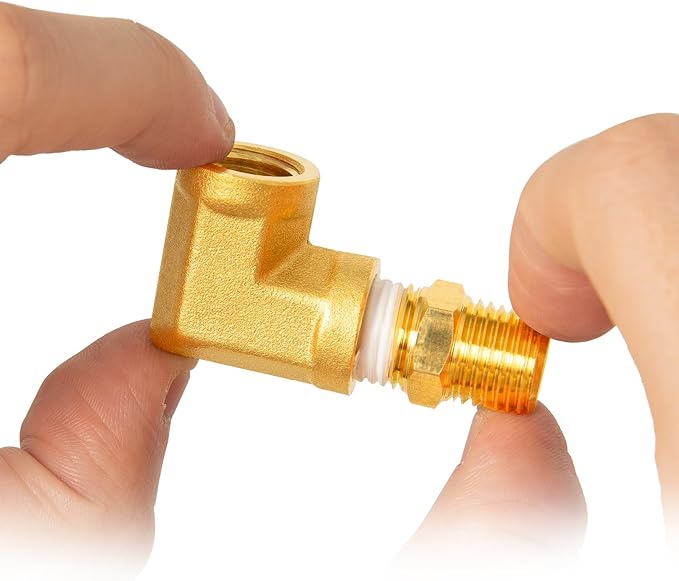 ChillWaves Brass Pipe Fitting, 90 Degree Barstock Street Elbow 1/8" NPT Female x 1/8" NPT Female Thread Adapter(5-PACK)