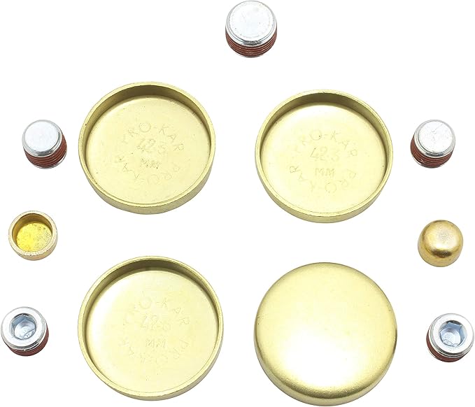 DNJ FPS330 Brass Freeze Plug Set for 1998-2003 Chevrolet, GMC, Isuzu, Pontiac Cavalier, Hombre, S10 2.2L L4 8V OHV 2190cc