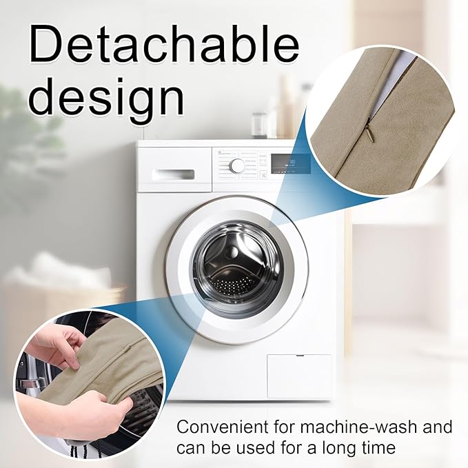 hyha 2 Packs 36 Inch Door Draft Stopper, Blocks Hot Cold Air with Removable Washable Cover, Gaps Up to 3 Inch, All-Season Noise and Wind Seal, Under Draft Stopper for Bottom of Door Window, Taupe