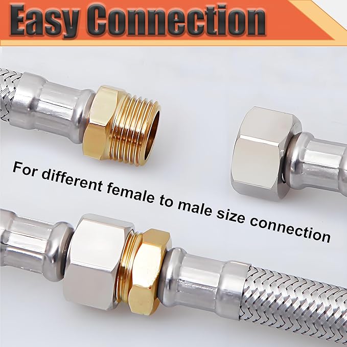 Brass 1" NPT Male to 3/4" Female Reducer Bushing, Brass Pipe Hex Bushing NPT Male to Female Pipe Fitting Adapter for Reduce Pipe (1”mnpt-3/4”fnpt)
