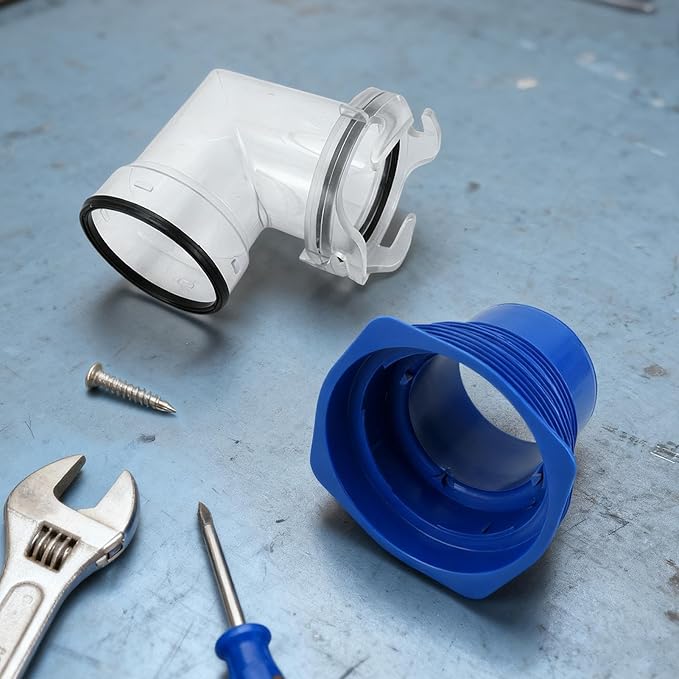 RV Sewer Connector | Clear Sewer Elbow Fittings with 4-in-1 Adapter | Waste Extension Pipe Connector - for RV Trailer Truck Motorhome Camping Travel Drain Outdoor Tailgating Caravan
