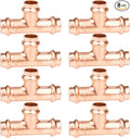 WHK 8 Packs Pro press Fittings Tee 1/2x1/2x1/2 inch Copper ProPress Tee Pressure Fittings for Copper Press Connection