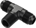EVIL ENERGY 10AN Tee Male Flare to 1/2 NPT on Side Branch T Fitting Adapter Aluminum Black