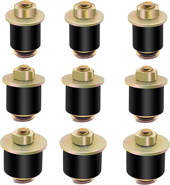 Siptenk 9PCS Freeze Rubber Expansion Plug, 3 Sizes Automotive Rubber Expandable Freeze Plugs 3/4" 7/8" 1" for Engine