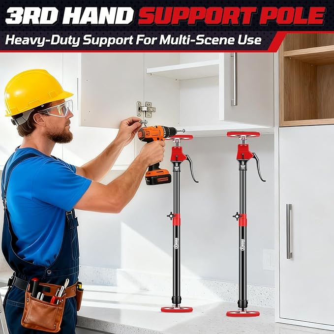 XINQIAO Cabinet Jacks for Installing Cabinets, Heavy Duty Third Hand Tools Adjustable Support Pole from 23.6 in to 45.3 in, 1 PC