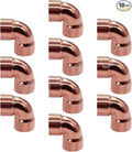 Joywayus 10PCS 3/8" Copper 90 Degree Elbow Coupling Sweat Solder Pipe Fitting Pressure Plumbing Solder Connection