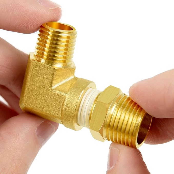 ChillWaves Brass Pipe Fitting, 90 Degree Barstock Street Elbow 1/4" NPT Female x 1/4" NPT Male Thread Adapter(5-PACK)