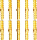 10PCs 1/4" Brass Hose Barb Fitting Straight Shape Barbed Splicer Mender Union Fitting for Oil Water Air