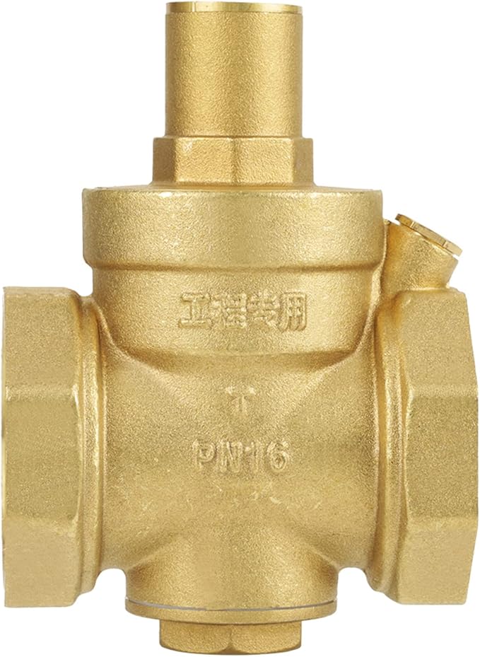 BSP DN50 Brass Water Pressure Reducing Valve Adjustable Gauge Flow Regulator for Tap Water Equipment Durable Piston Structure High Pressure Resistance 1.6Mpa