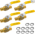 AB (5 Pack) 1 Inch X 1 Inch PEX Ball Valve, Full Port Water Stop Shut Off, Water Shut Off Valve with 10 Pcs Stainless Steel Cinch Crimp Rings, UPC Certified