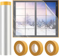 110'' x 394'' Window Insulation Kit, Window Insulation for Winter, POF Window Sealer for Winter, Insulates Indoor Windows Keep Warm for Weatherproofing Window Film for Winter Window Covering-1PCS