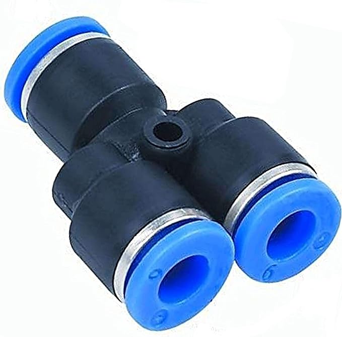 Utah Pneumatic Push To Connect Fitting 4mm Y Air Splitter Push To Connect Fitting Union Tube Fittings Pneumatic Push Connect Fittings Air Line Fittings 10 Pack (5/32 Y)