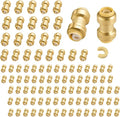 100-Pack Niikappu Push Fit Fittings, 3/4" x 3/4" Brass Plumbing Fittings to Connect PEX, Copper, CPVC, Brass Straight Coupling With Disconnect Clip(PF008-100Pack)