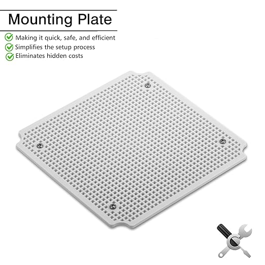 QILIPSU Junction Box with Mounting Plate 200x200x130mm, ABS Plastic DIY Electrical Project Case IP67 Waterproof Dustproof Enclosure Grey (7.9"x7.9"x5.1")