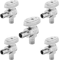 5-PCs HeSun Pex Barb Crimp Angle Stop Valve, 1/2" PEX x 1/2" PEX Angle Stop, 1/4 Turn Shut Off Valve for Bathroom, ASTM F1807(VALVE102-5)