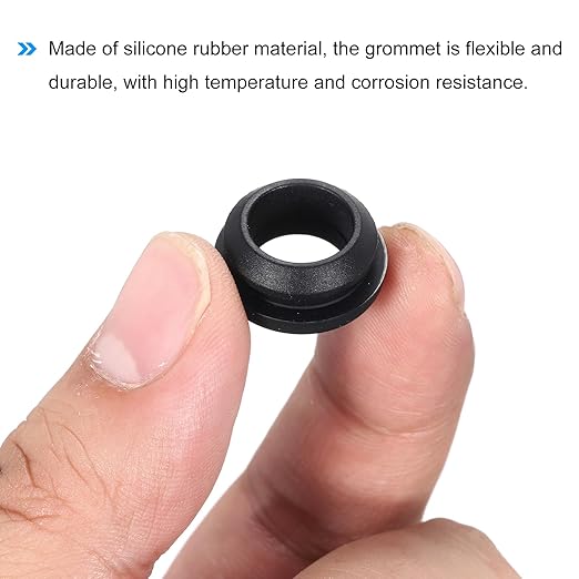 MECCANIXITY 20Pcs Snap Rubber Grommet Plug Mount Dia 13.5mm ID 10.3mm Narrow Groove Width 2mm Seal Anti-Scratch for Electrical Box Cable Pipes Black