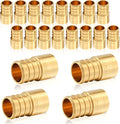 20-Pack HeSun PEX Fittings, 1" PEX x 3/4" Female Sweat Adapter (Over Copper Tube), Brass Crimp Fitting for ASTM F1807(PEX1807290-20)