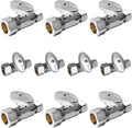 10-Pack Foskan 1/4 Turn Compression Straight Shut off Valve,Straight Stop Valve 1/2" NOM (5/8" OD) x 3/8" OD,Chrome Plated Brass