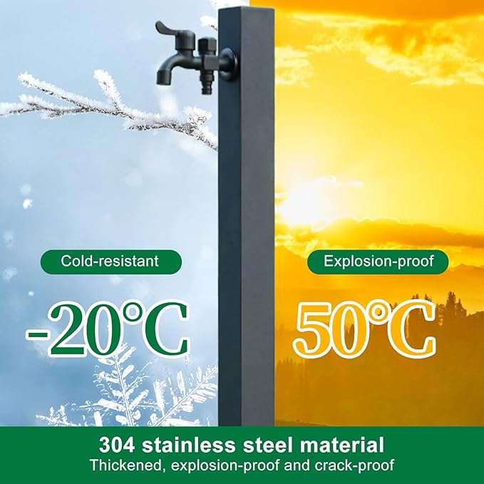 304 Stainless Steel Garden Water Column, Freeze Proof Outdoor Faucet, Yard Hydrant, Outdoor Water Spigot for Backyard, Farm, Lawn(A,60cm/24in)