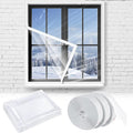 Frienda 3 Pcs Window Insulation Kit 36 x 60 Inch Plastic Window Covering for Winter Transparent Insulation Winterizing Waterproof Film with Double-Sided Tape Thicken Cuttable Clear Warm Cover