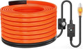 Heat Tape for Water Pipes with Thermostat & GFCI, Energy-Saving Pipe Heating Cable, Prevents Freezing, Works at -22℉, 30FT Orange, UL ETL Listed 120V