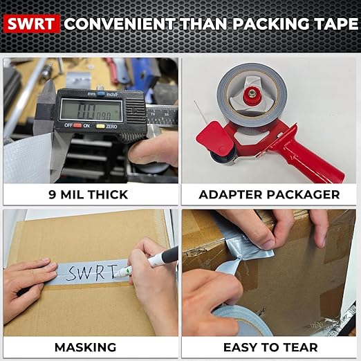SWRT 9 Mil 5-Pack Silver Heavy Duty Duct Tape Strong Adhesive, 2 in x 30 YD (Total 150YD) Duct Heavy Duty Waterproof All Weather Gray Duct Tape No Residue Sealing & Patching for Indoor&Outdoor Repair