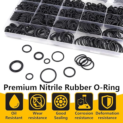 1040 PCS 21 Size O Ring Assortment Kit, Industrial-Grade Nitrile Rubber O-Rings for Automotive Repairs, Kitchen Faucets, Pressure Washers and Assorted Plumbing - Durable & Oil Resistant