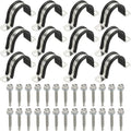 PATIKIL 12Pcs Pipe Clamps, 1-9/16 Inch 304 Stainless Steel Rubber Cushioned U Bracket Conduit Clamps Pipe Strap Wire Clips with Hexagonal Screw for Tube Hose Cord Installation, 40mm