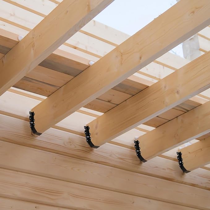 50Pcs Black 2x10 Joist Hangers for Wood,18 Gauge Face Mount Joist Hanger,Lu210 Joist Hangers Powder Coating,Hurricane Ties for Rafter,Rafter Brackets 2x10 for Deck,Floor,Roof Overhang,Ceiling Joist