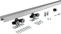 JUBEST 5.3FT Commercial Grade Pocket Door Hardware and Track Set, Sliding Door Hardware 60.7", Durable and Smoothly, Easy to Install