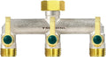 3/4 Inch Garden Hose splitter,Designed for installing multiple irrigation system timers,Suitable for high water pressure faucet manifolds - Freeze and rust resistant Full Flow 3 way valves