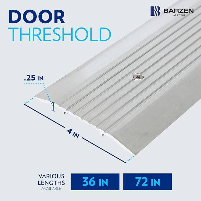 Premium Aluminum Threshold - Exterior Door Threshold Transition Strip - ADA Wheelchair Compliance, 36 Inch Long 4 inch Wide.