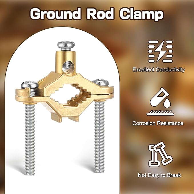 Feekoon 3 Pcs Ground Clamp 1/2-1 Conduit Fitting, Copper Alloy Wire Clamp Conduit Fitting, for Bonding Ground Wire to Water Pipe or Steel