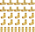 SUNGATOR 30-Pack 1 Inch PEX Fittings, 10 Each Elbow Tee Coupling, No Lead Brass, Pex Fittings 1 Inch Assortment, UPC, NSF Certified