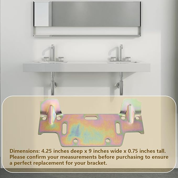 99-161 Wall Hung Sink Bracket, Heavy-Duty Metal Support Frame Compatible with American Standard 111074, 5.02"x3.06"x3.03", Replacement for Fits Most Gerber Pedestal Sinks