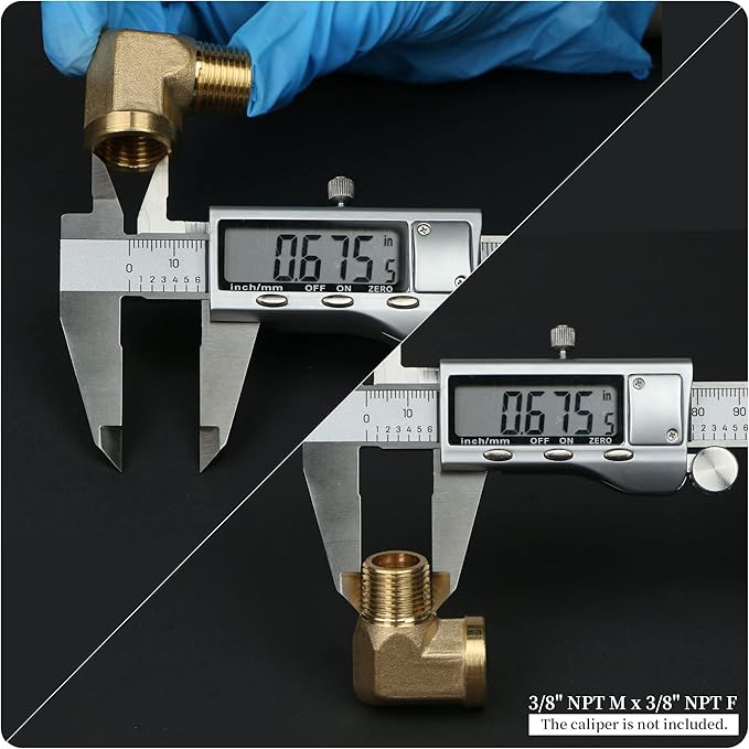 U.S. Solid 2pcs 90 Degree Barstock Street Elbow Brass Pipe Fitting 3/8" NPT Male Pipe to 3/8" NPT Female