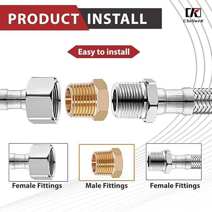3/4" NPT Male Thread x 1/4" NPT Female Thread Brass Reducing Bushing (Pipe Fitting), 1200 PSI (Pack of 2)