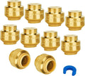 10-Pack SUNGATOR 1/2 Inch Cap, 1/2 Inch Push Cap, No Lead Brass Plumbing Fittings End Stop, Caping off PEX Pipe, Copper, CPVC, with 1 Disconnect Clip